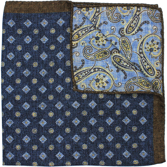 Navy Printed Reversible Neat / Paisley