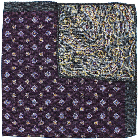 Purple Printed Reversible Neat / Paisley