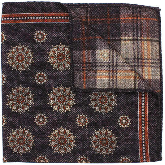 Purple Printed Reversible Neat/Plaid