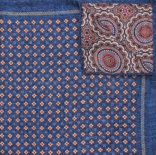 Navy Printed Reversible Neat/Medallion