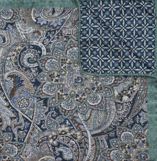 Mint Printed Reversible Paisley/Neat