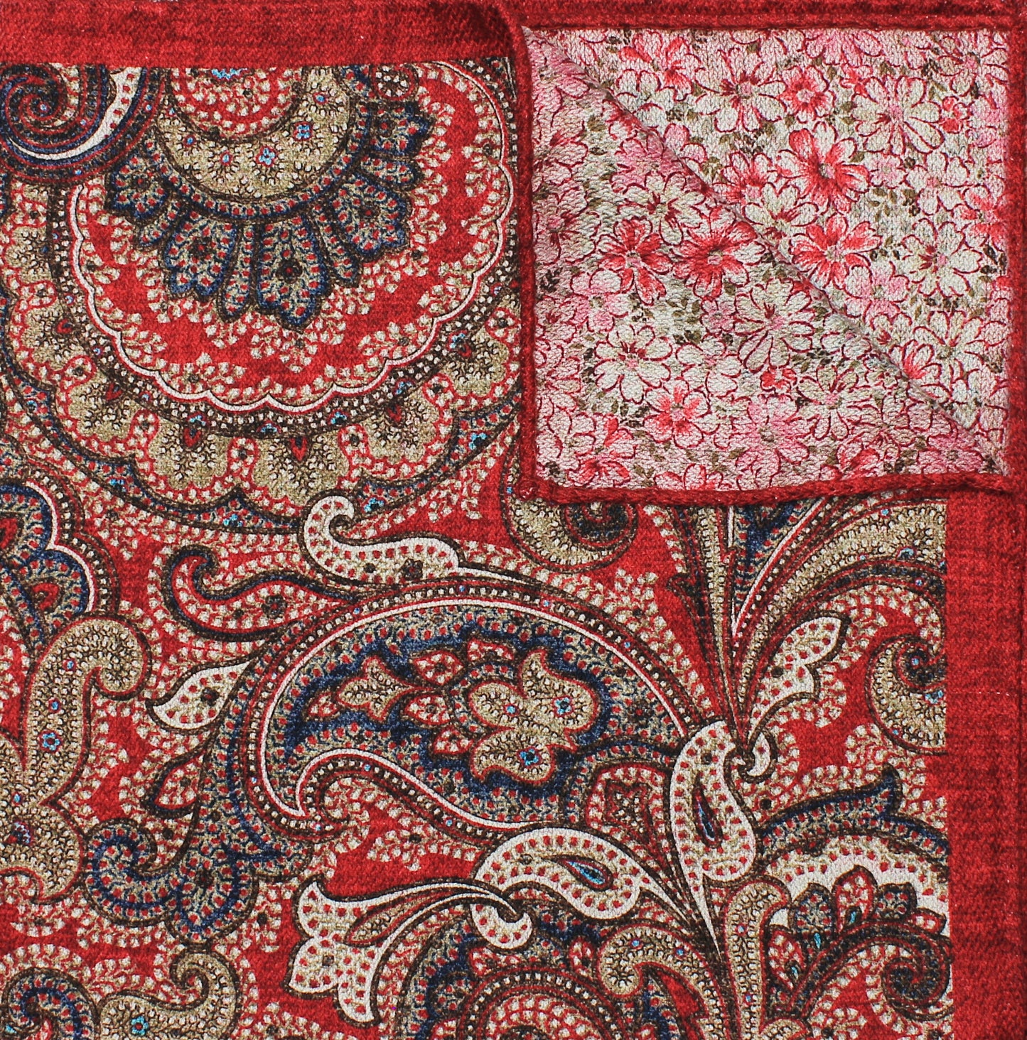 Red Printed Reversible Paisley/Floral