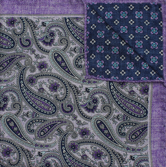 Lavender Printed Reversible Paisley/Neat