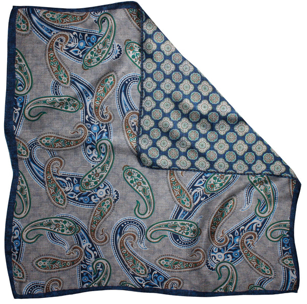 900995PS-020 GreyPrinted Reverse Paisley/ Medallion