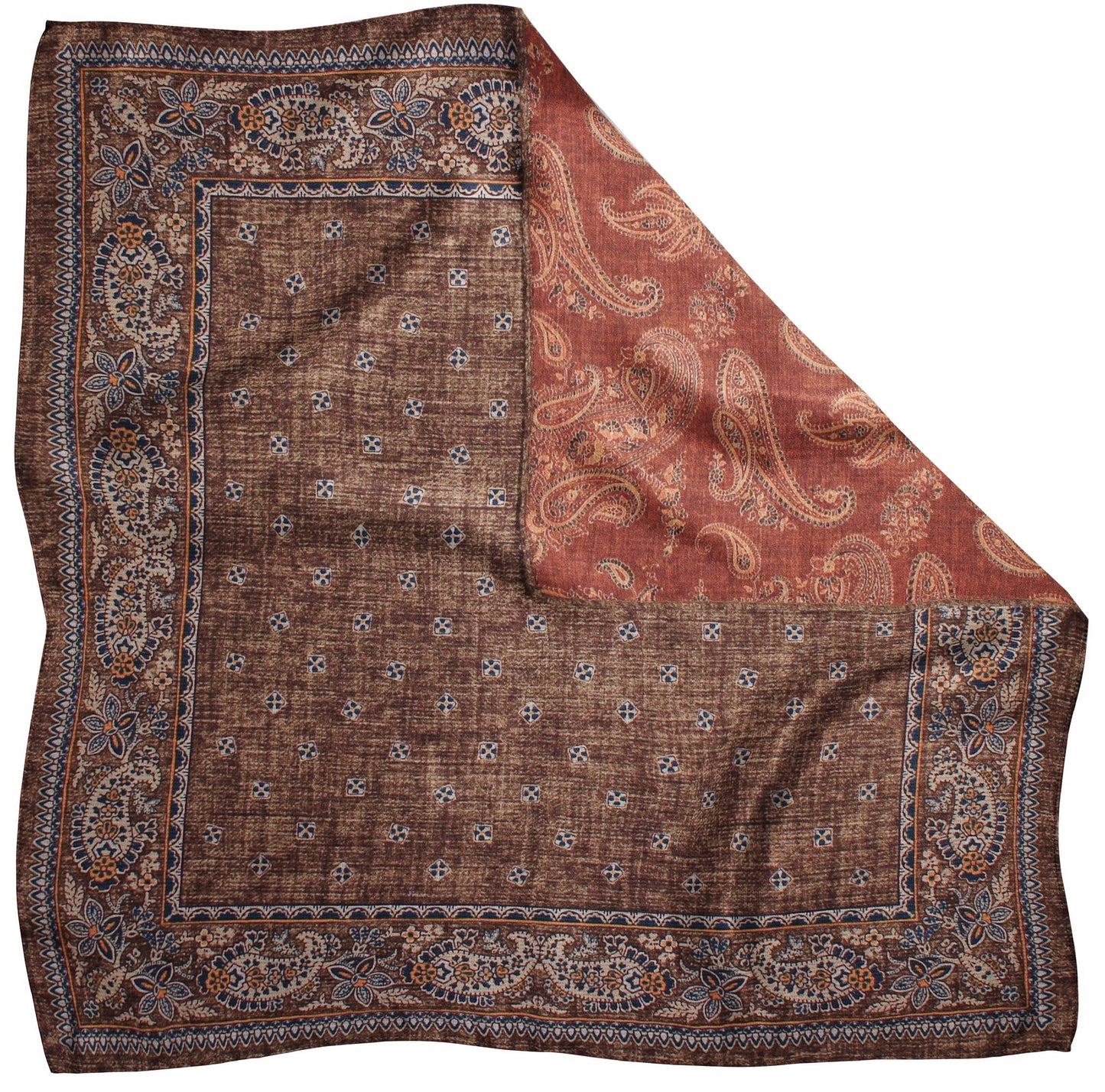 9000997PS-200 Brown Printed Reversible Neat/Paisley