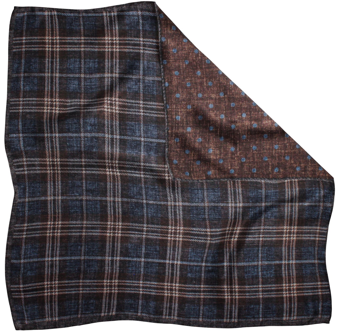 9001000PS-200 Brown Printed Reversible Plaid/Dot