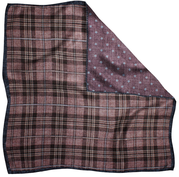 9001000PS-507 Purple Printed Reversible Plaid/Dot