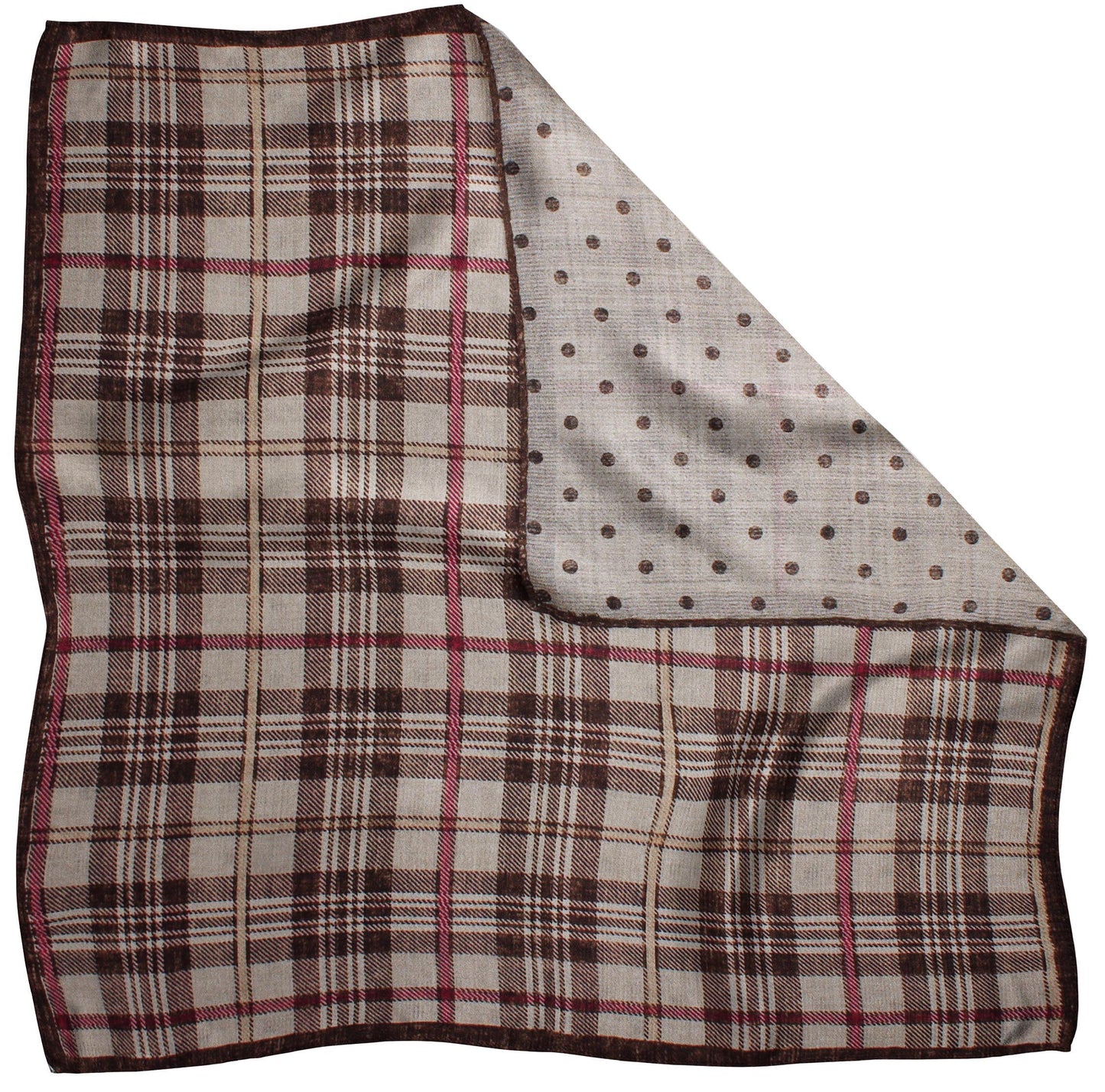 9001000PS-230 Khaki Printed Reversible Plaid/Dot