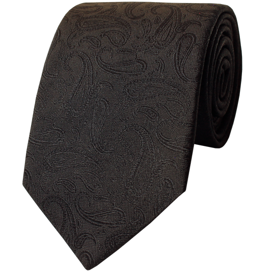 Black Woven Solid Paisley