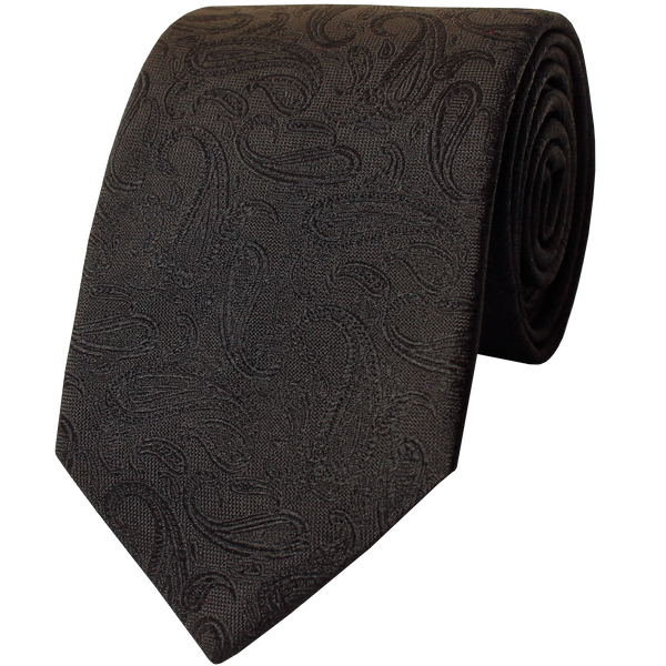 Black Woven Solid Paisley