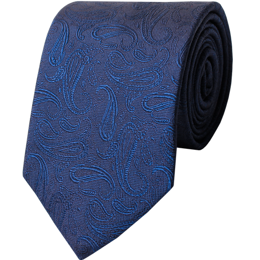 Navy Woven Solid Paisley