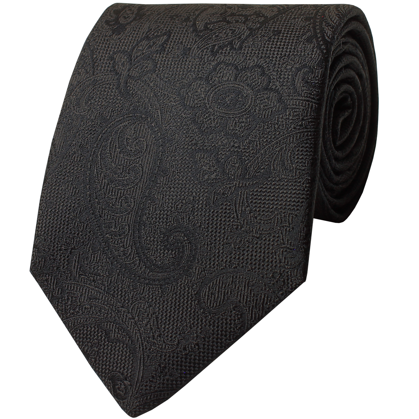 Black Woven Solid Paisley