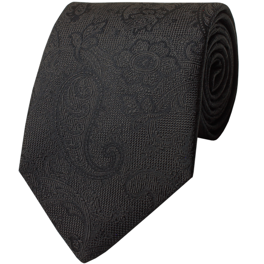Black Woven Solid Paisley