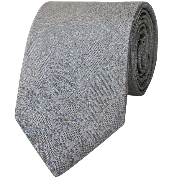 Grey Woven Solid Paisley