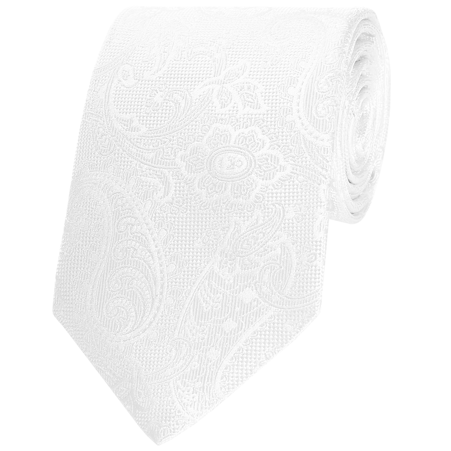 White Woven Solid Paisley