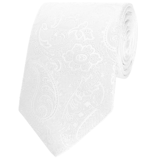 White Woven Solid Paisley