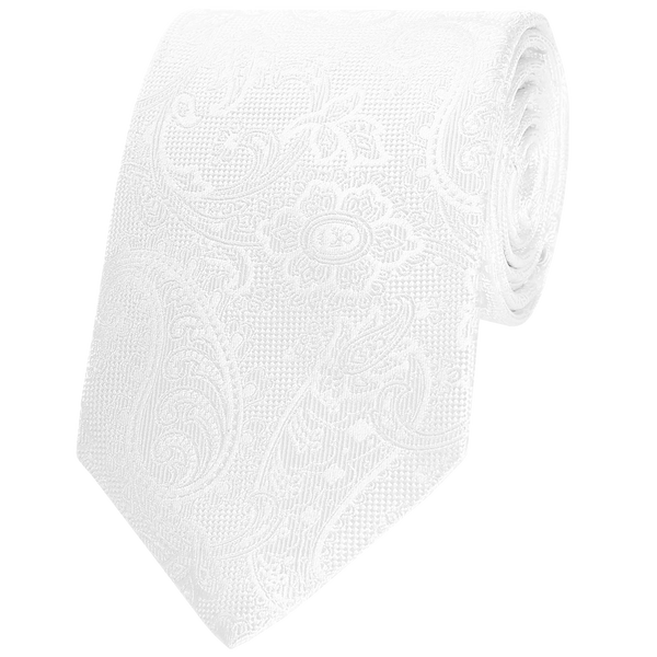 White Woven Solid Paisley