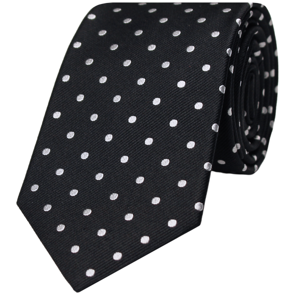 Black Woven Twill Dot