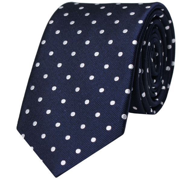 Navy Woven Twill Dot