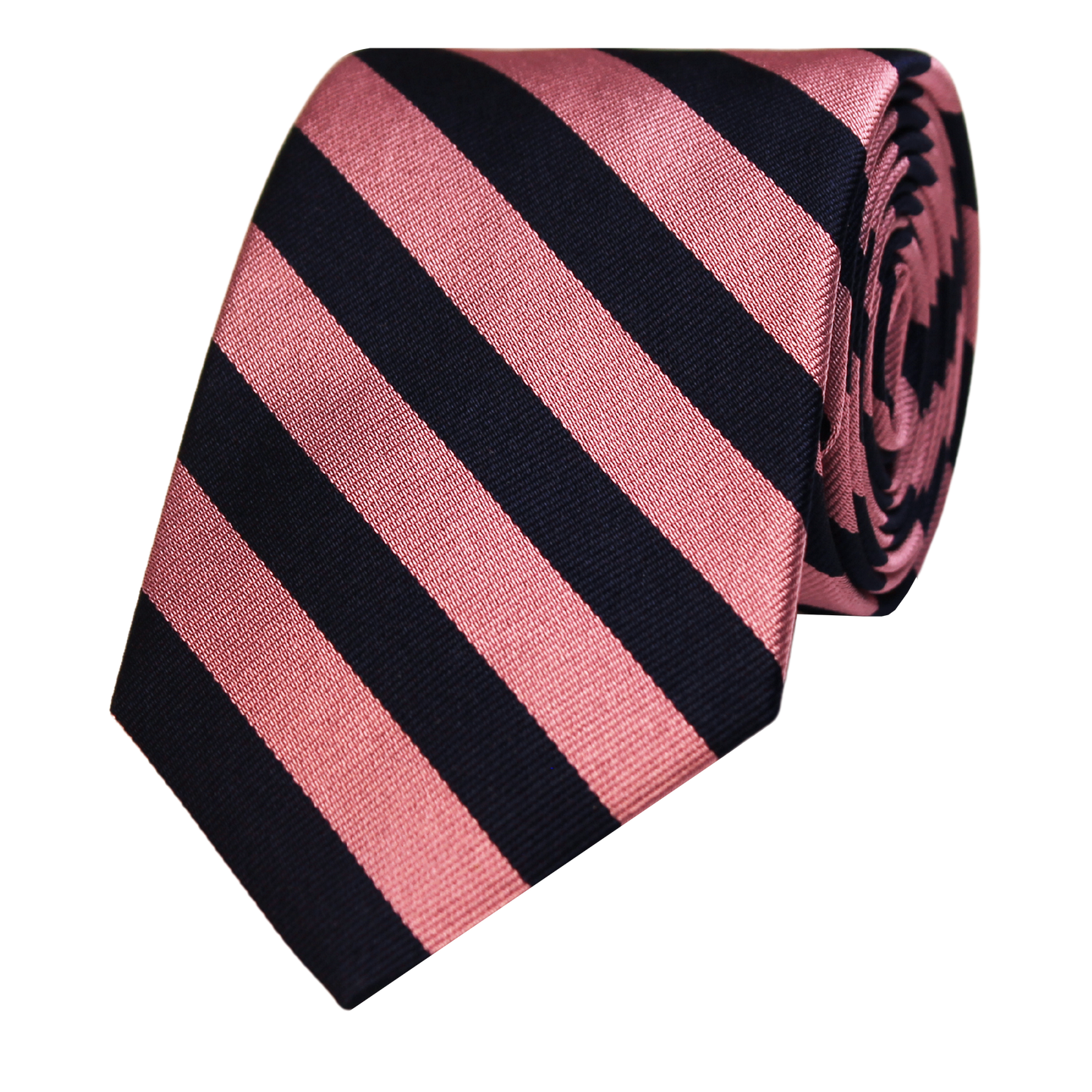 Pink Woven 1/2 Inch 2 Bar Repp Stripe