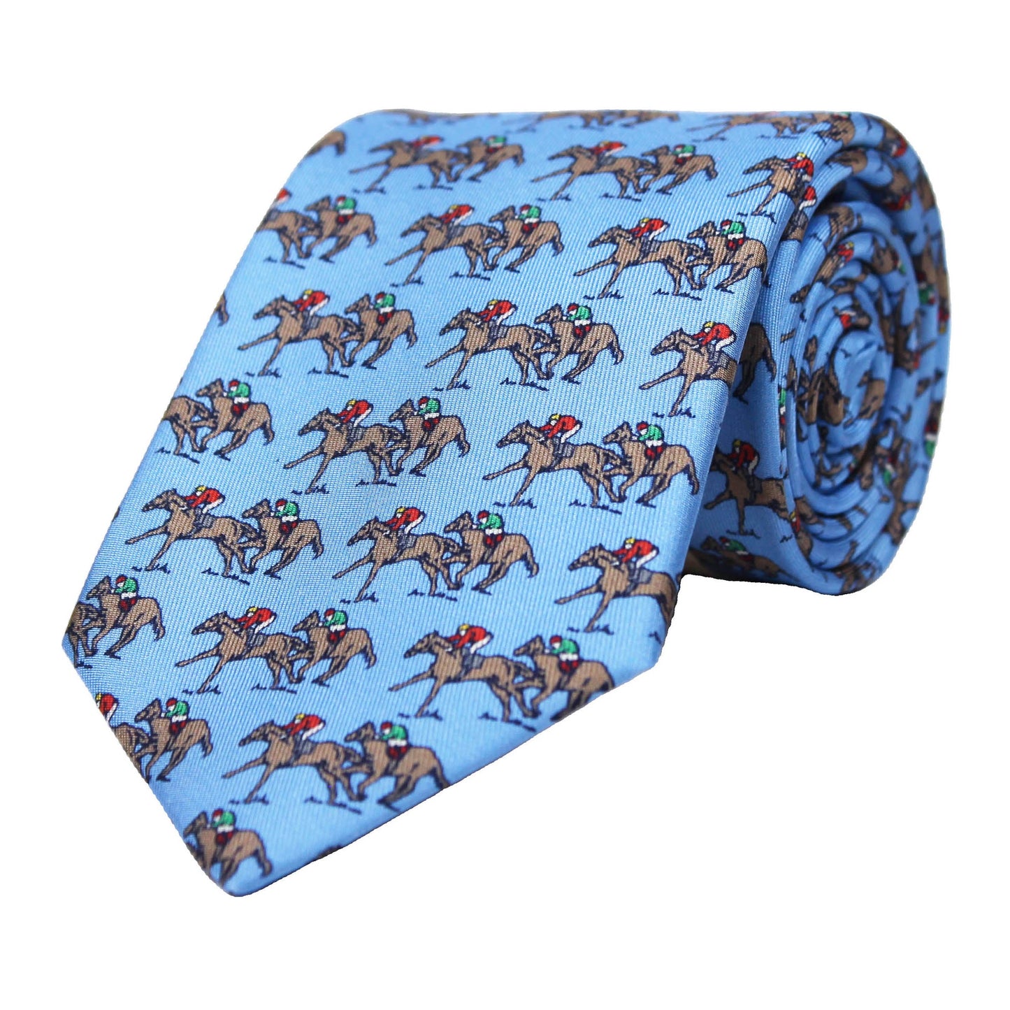 Blue Printed Twill Derby Tie