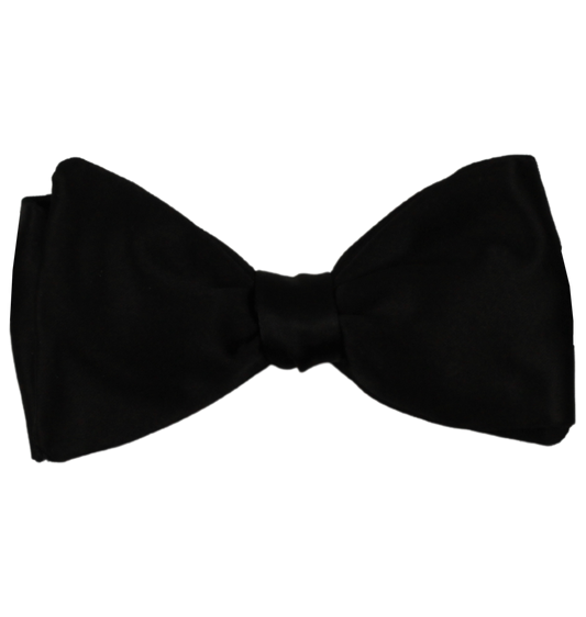 Black Satin Solid Bowtie