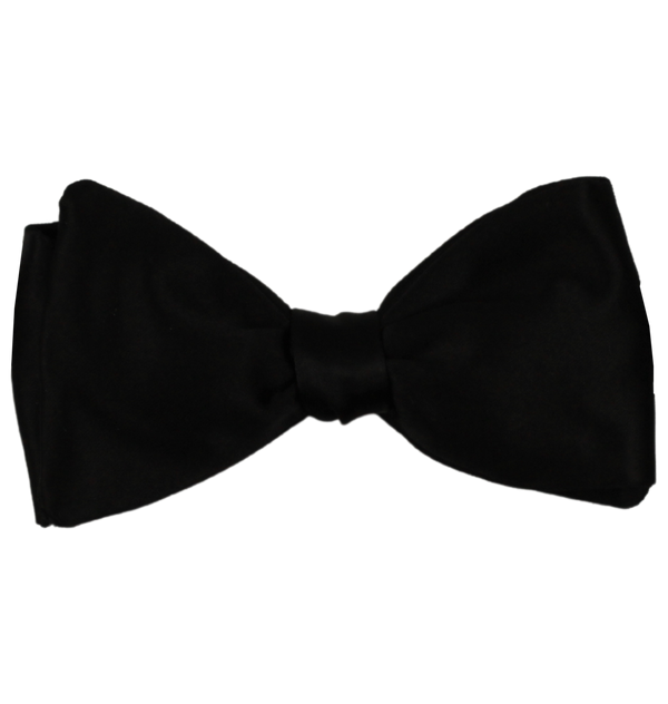 Black Satin Solid Bowtie
