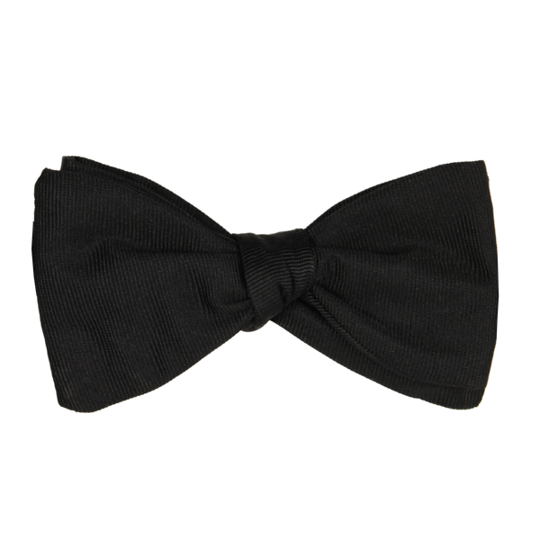 Black Faille Solid Bowtie