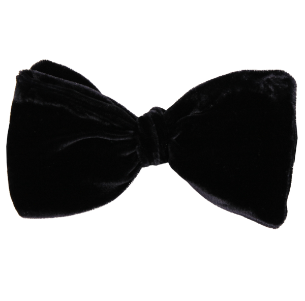 Black Velvet Solid Bowtie