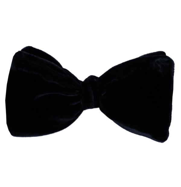 Navy Velvet Solid Bowtie