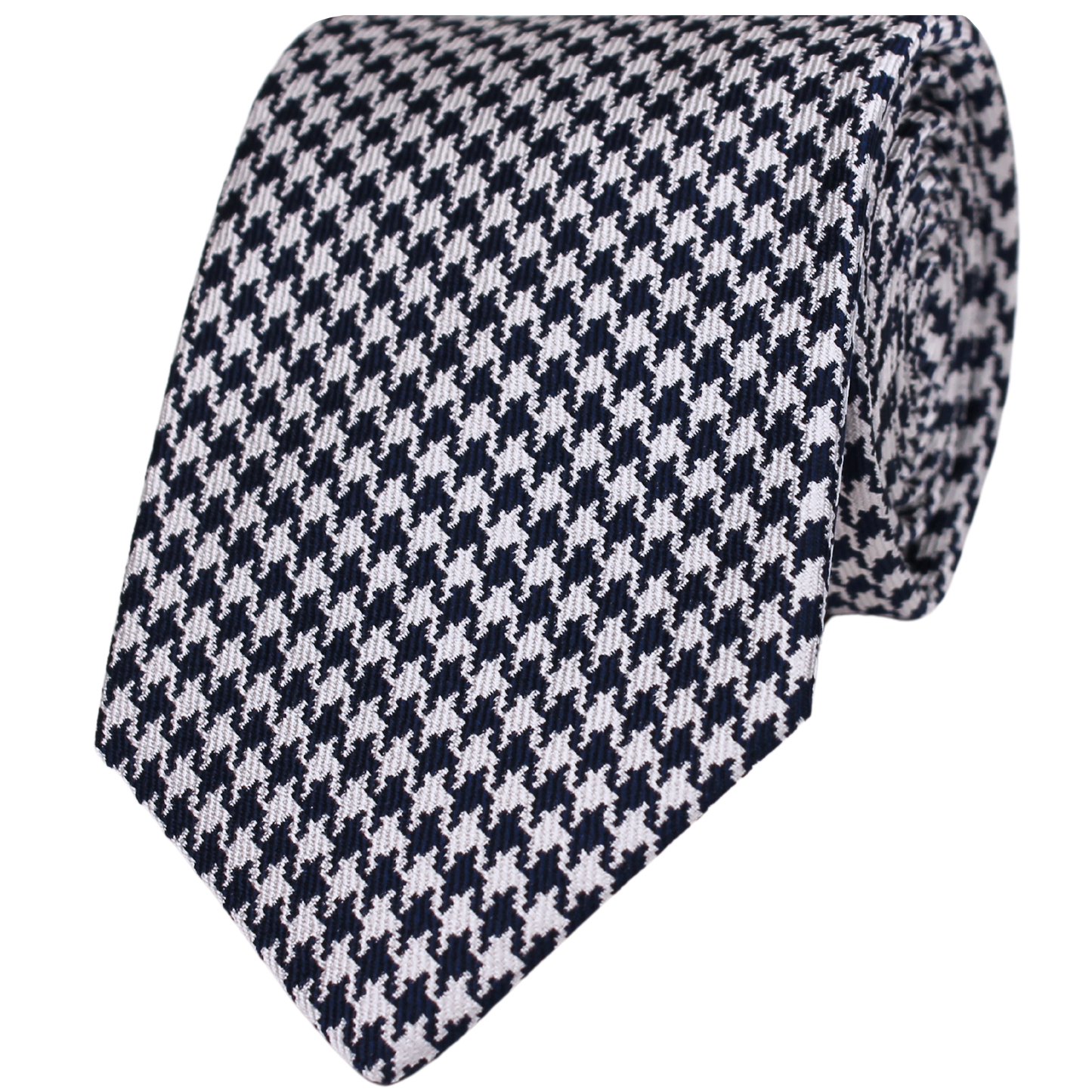 Navy Woven Houndstooth