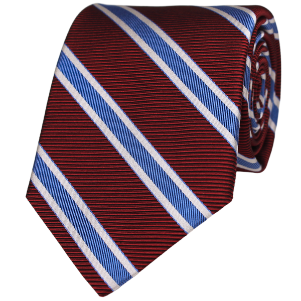 Red Woven Ribbed Stripe