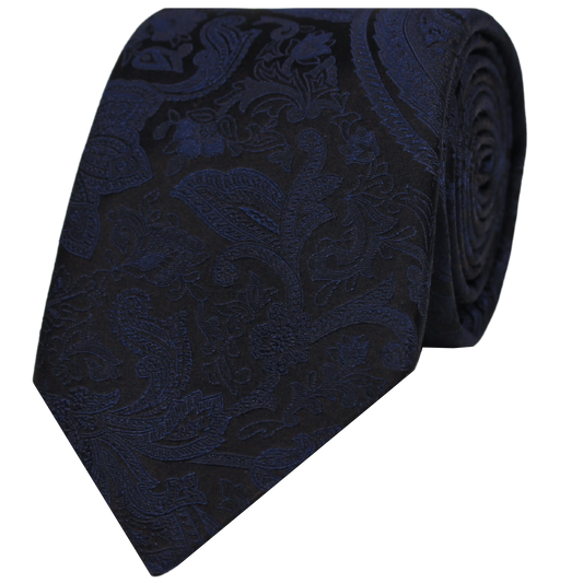 Navy Woven Paisley