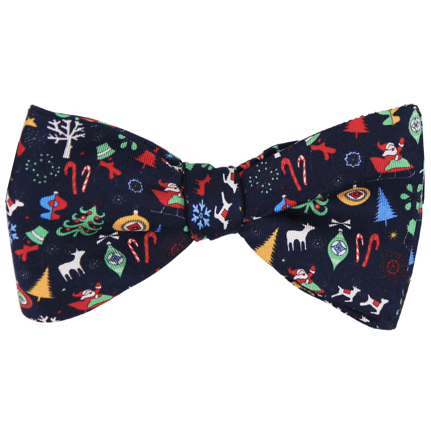Navy Printed Holiday Twill Bowtie
