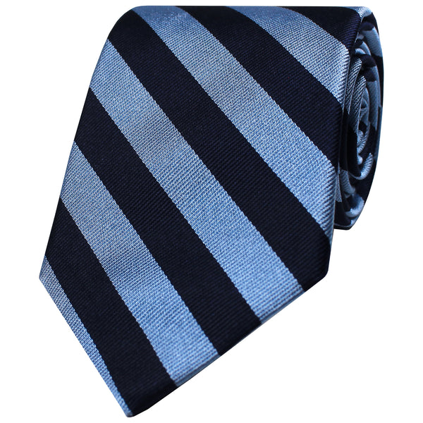 Blue Woven 1/2 Inch 2 Bar Repp Stripe